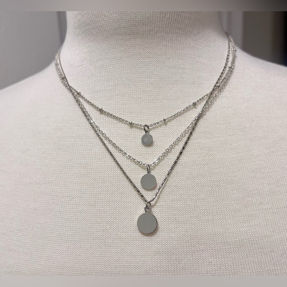 Lauren Conrad Triple Layered Necklace and Hoop Earring Set - Picture 2 of 5